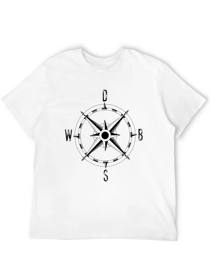 Mens Black Compass Graphic T-Shirt