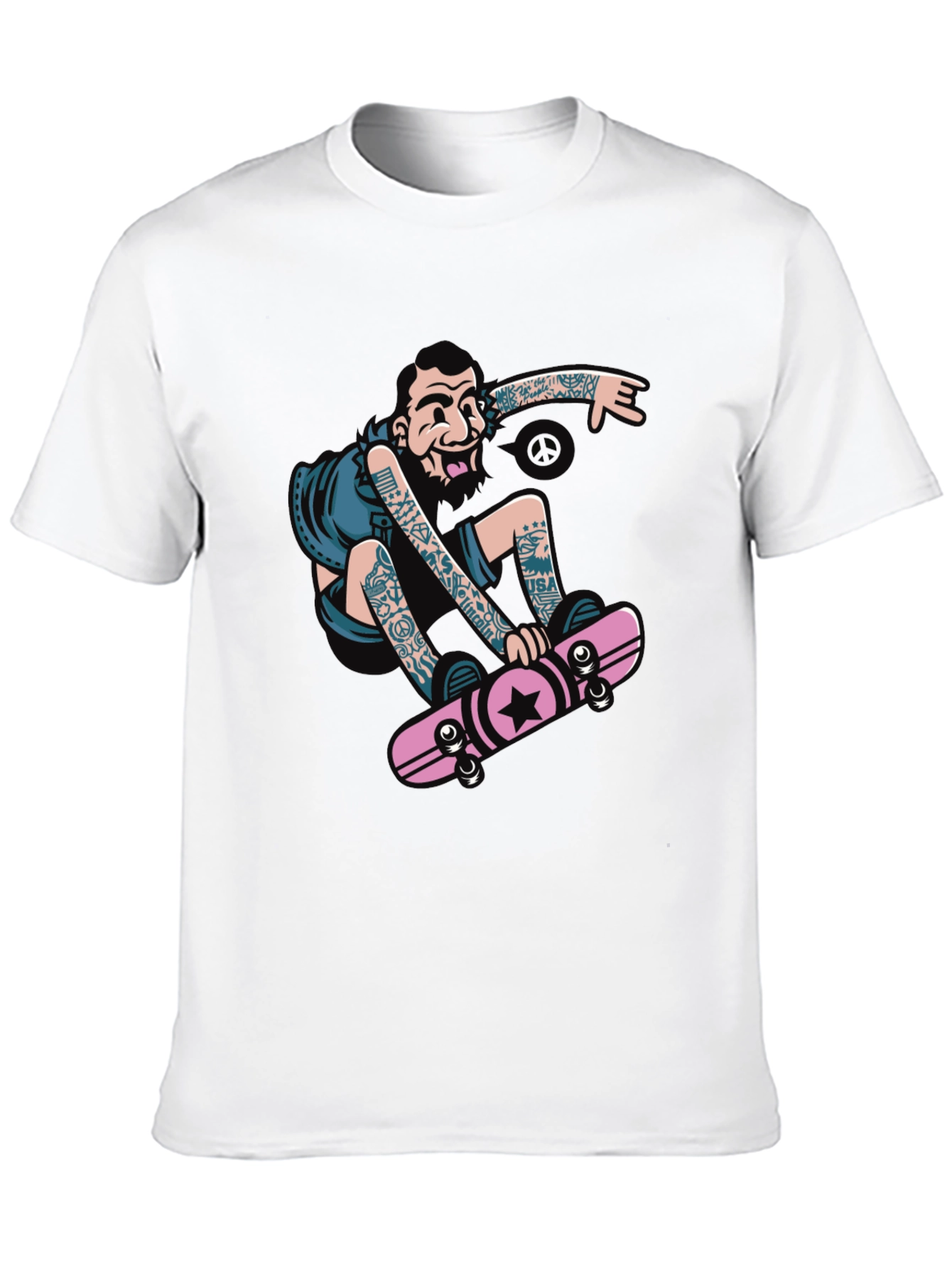 Skateboarder Graphic Tee - Black