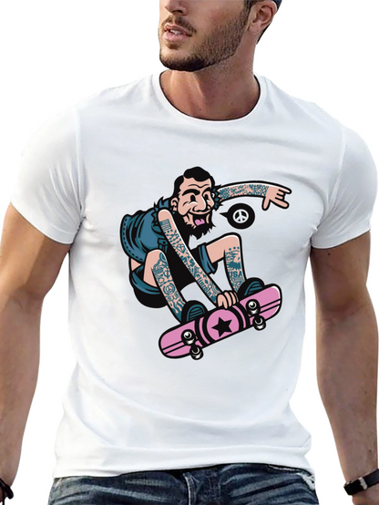 Skateboarder Graphic Tee - Black