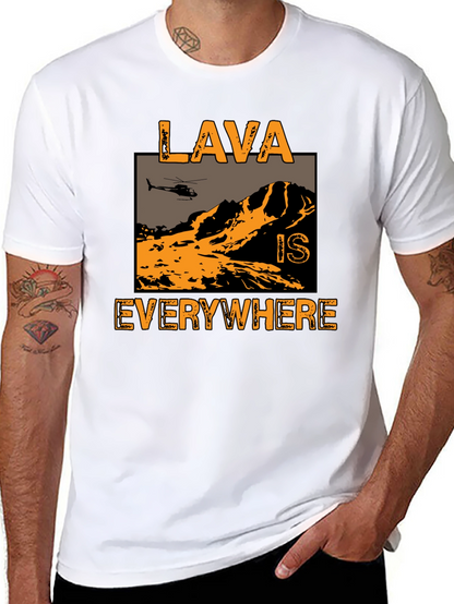Lava is Everywhere Graphic T-Shirt - Black Cotton Blend