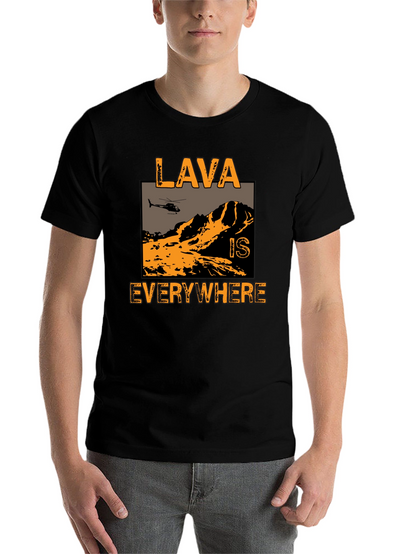 Lava is Everywhere Graphic T-Shirt - Black Cotton Blend