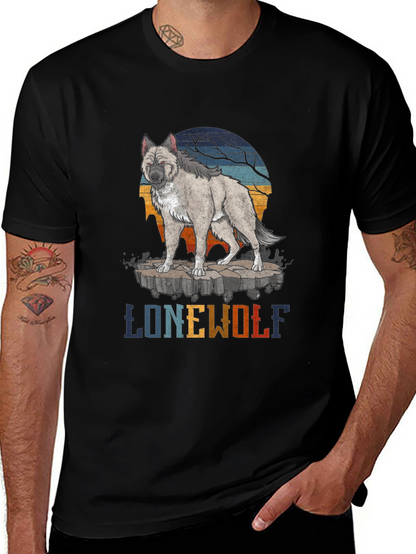 Lone Wolf Graphic T-Shirt - Mens Black Tee