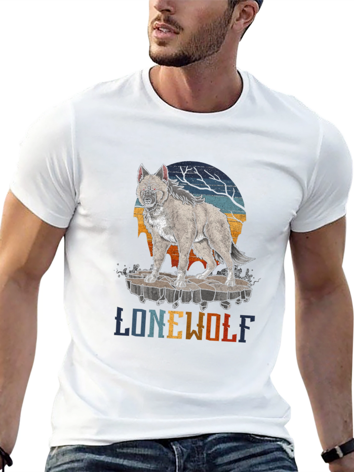 Lone Wolf Graphic T-Shirt - Mens Black Tee