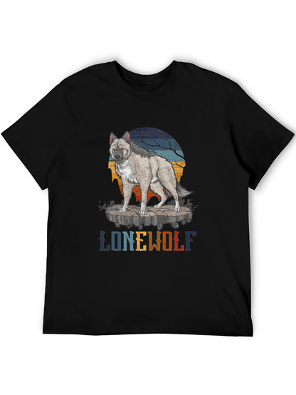 Lone Wolf Graphic T-Shirt - Mens Black Tee