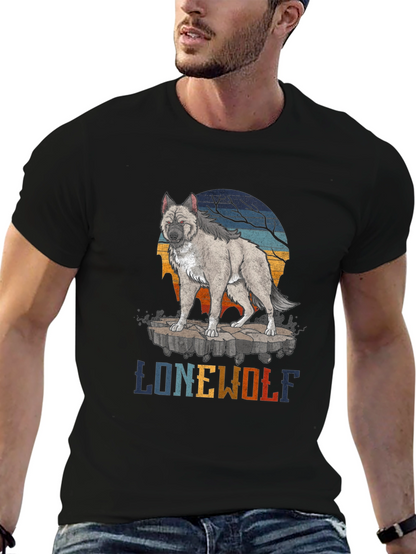 Lone Wolf Graphic T-Shirt - Mens Black Tee