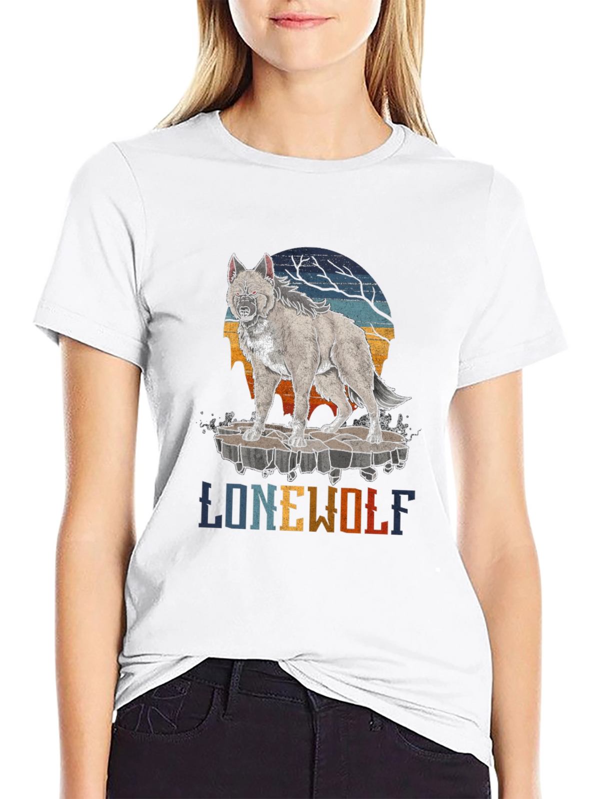 Lone Wolf Graphic T-Shirt - Mens Black Tee