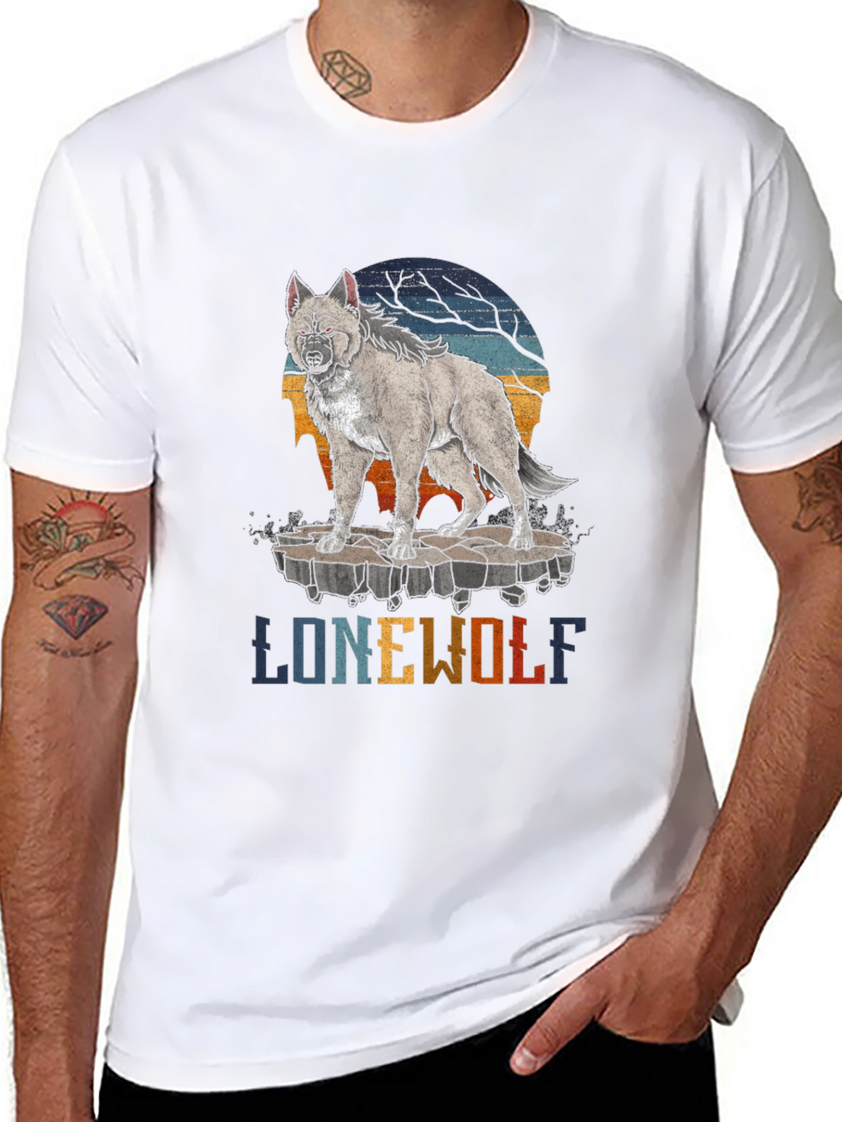 Lone Wolf Graphic T-Shirt - Mens Black Tee