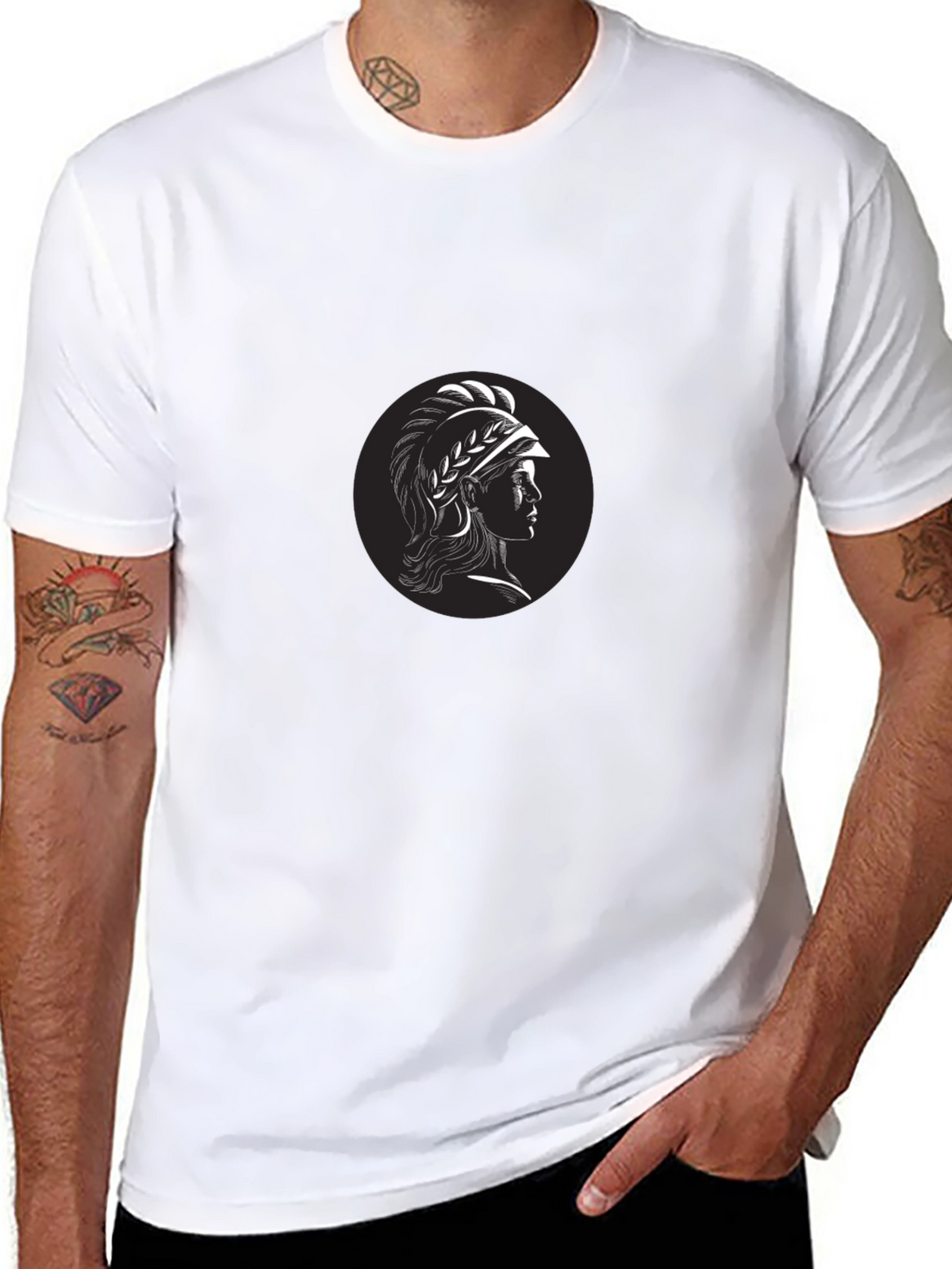 Spartan Warrior Graphic T-Shirt - Black