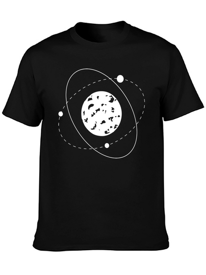 Atomic Orbit Black T-Shirt - Science Design