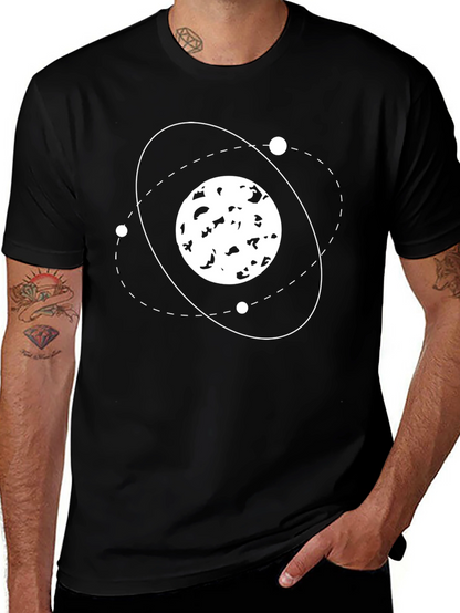 Atomic Orbit Black T-Shirt - Science Design