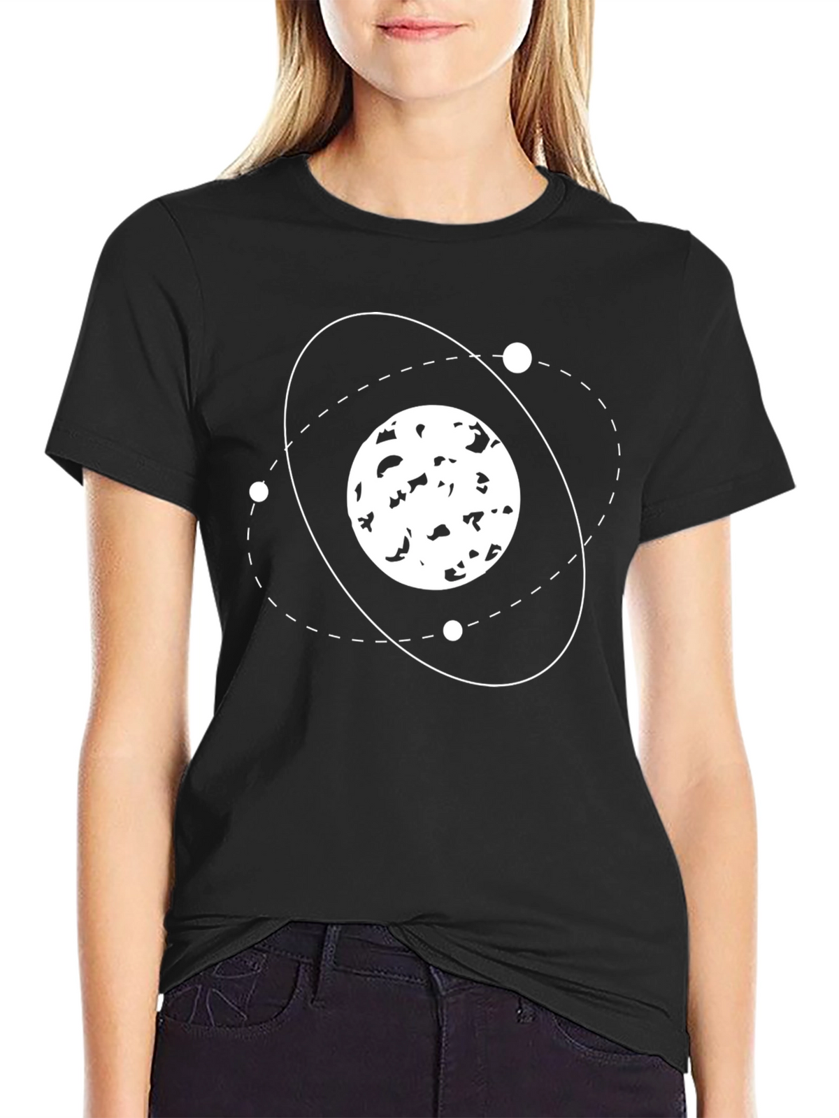 Atomic Orbit Black T-Shirt - Science Design