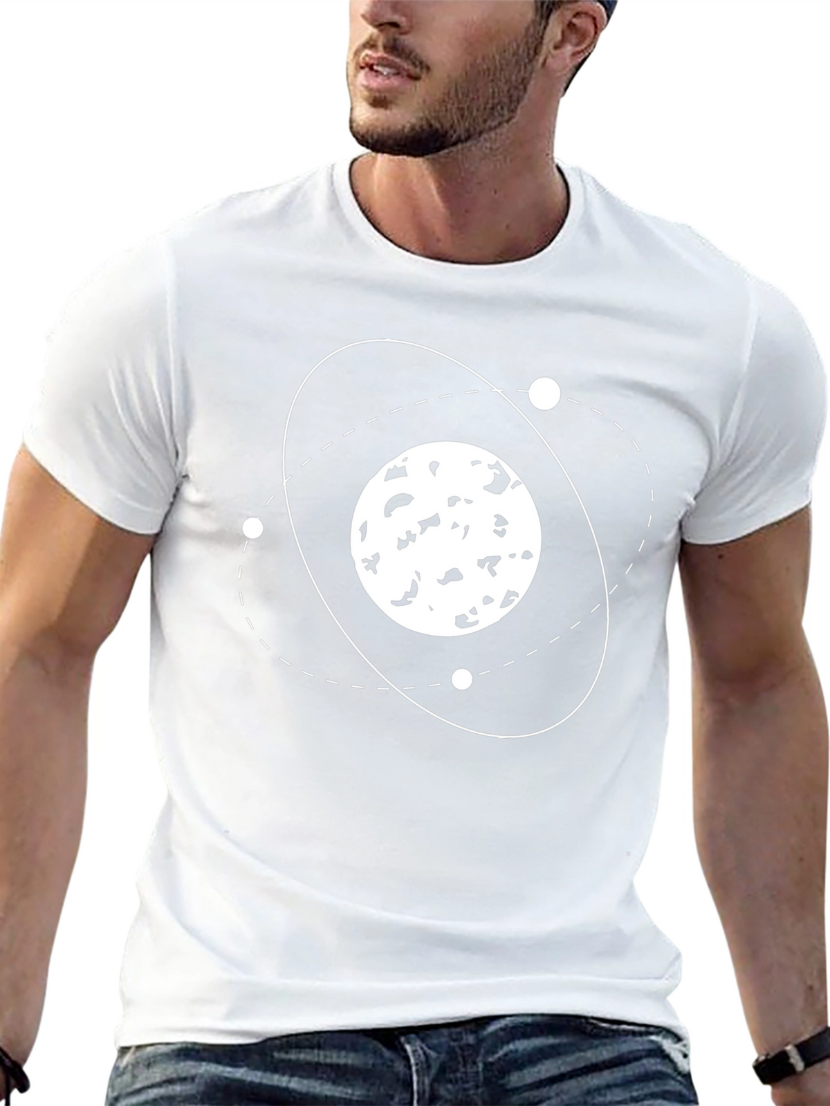 Atomic Orbit Black T-Shirt - Science Design