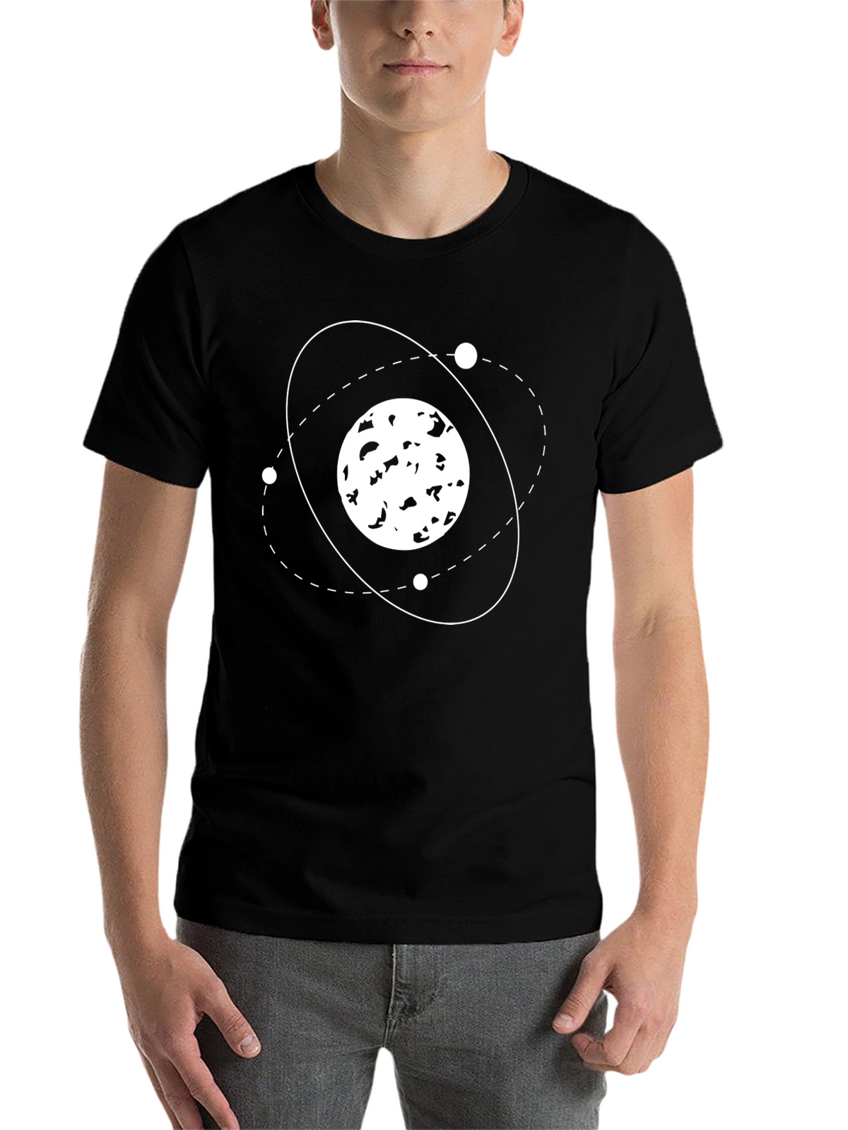 Atomic Orbit Black T-Shirt - Science Design