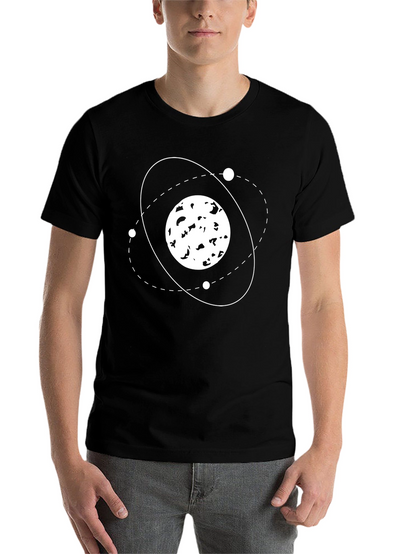 Atomic Orbit Black T-Shirt - Science Design