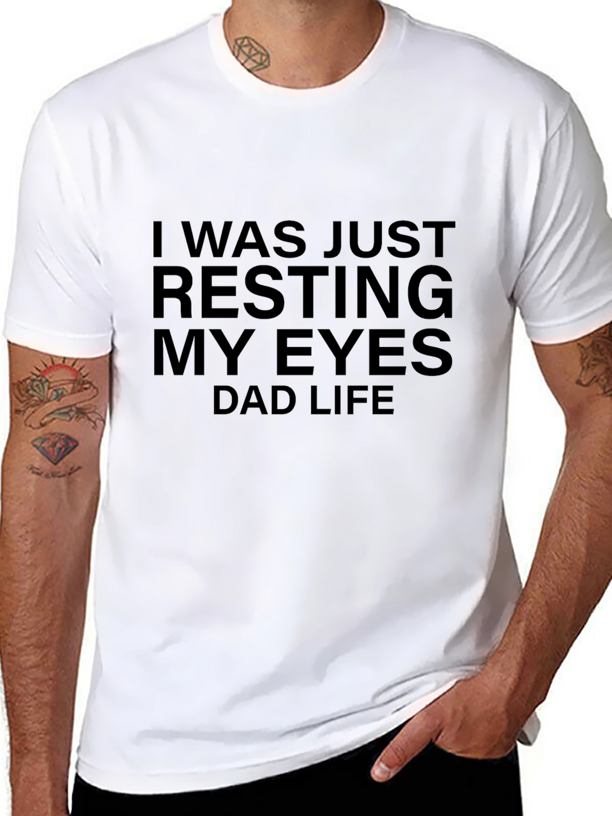 Resting My Eyes Dad Life T-Shirt - Black