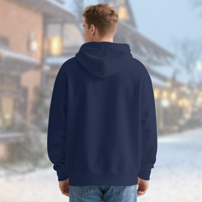 Nautical Anchor Wreath Relax Fit Navy Hoodie, Comfort Maritime Outfit