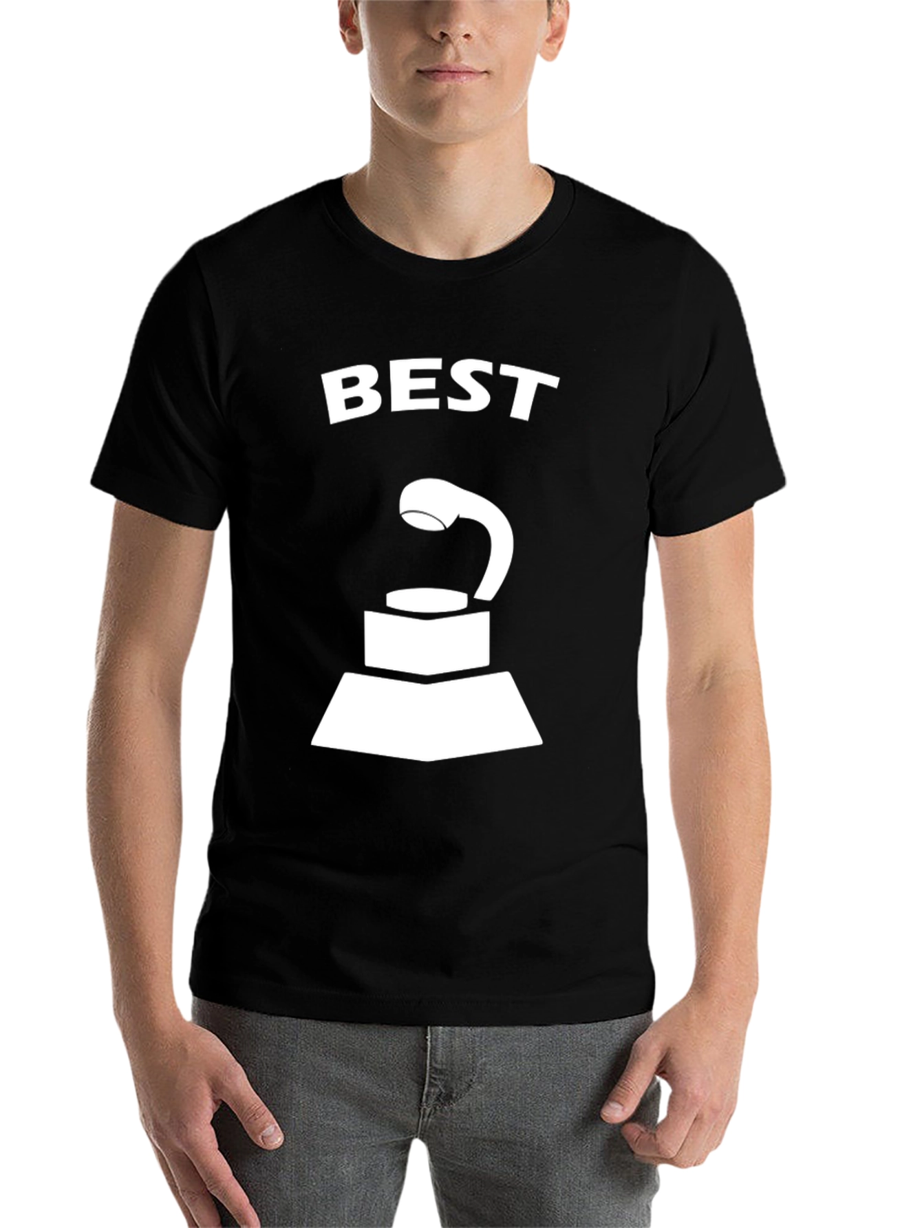 Best Award Trophy Graphic Black T-Shirt