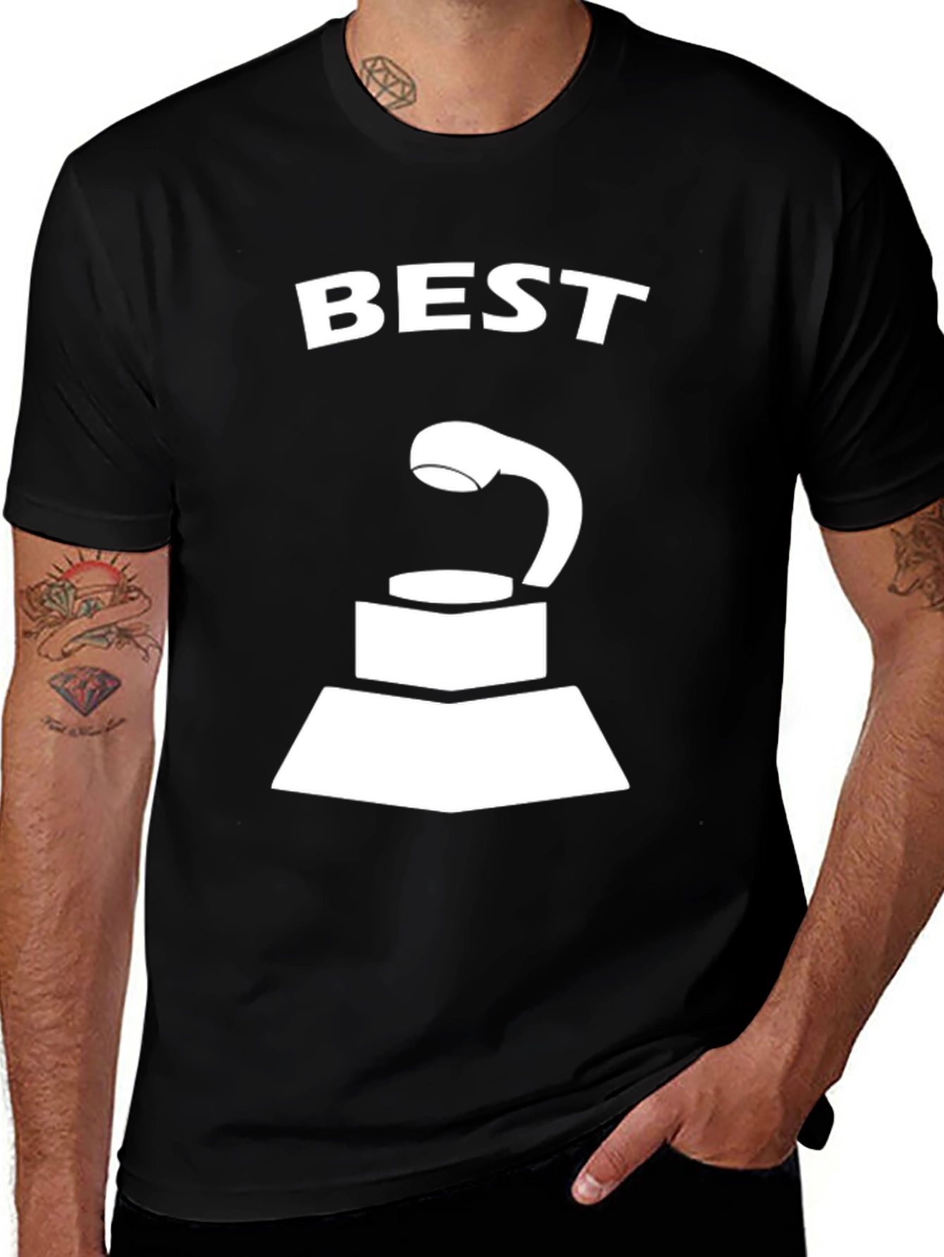 Best Award Trophy Graphic Black T-Shirt