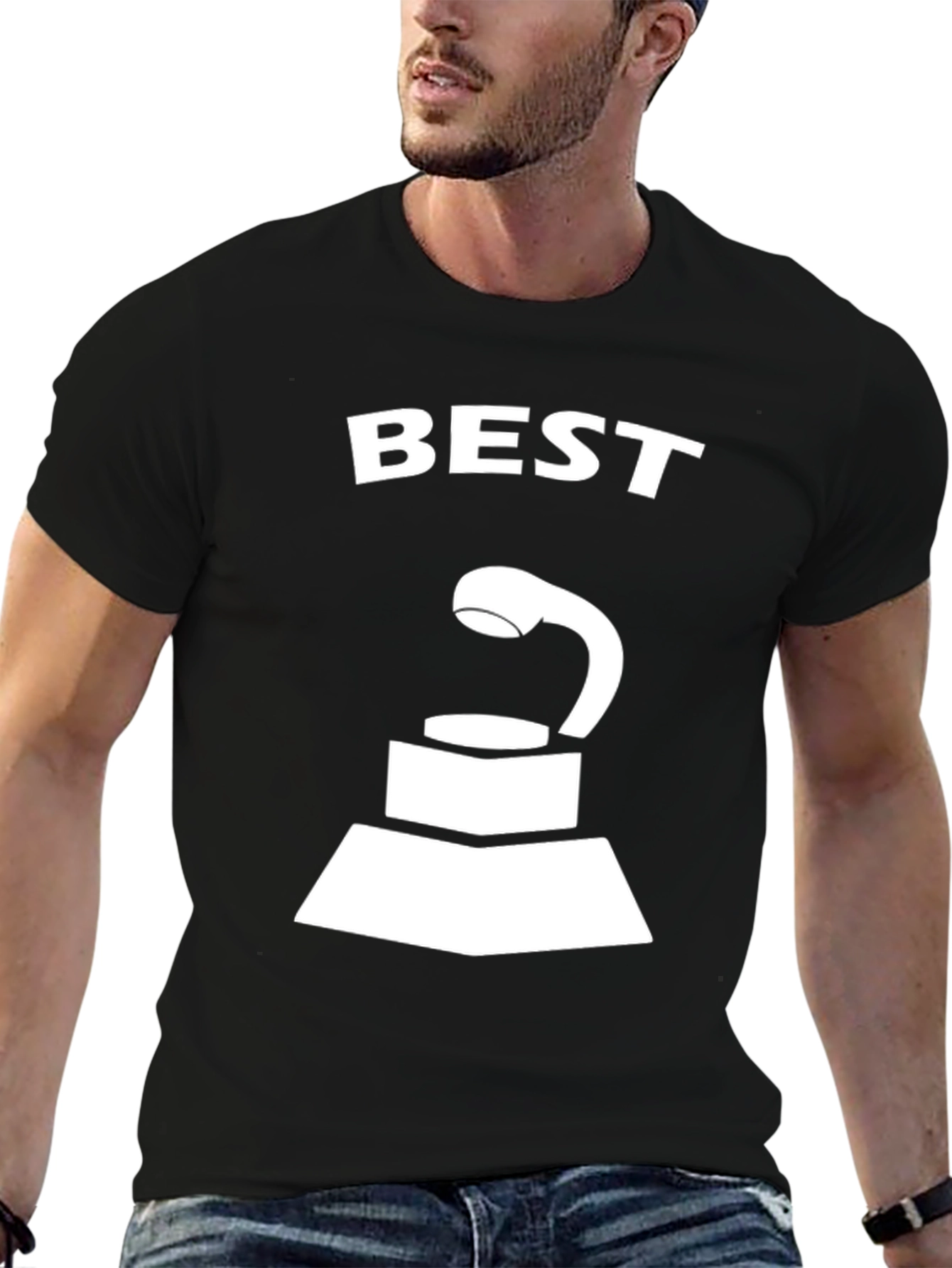 Best Award Trophy Graphic Black T-Shirt