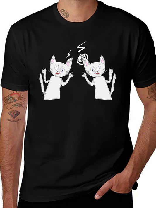 Quarrelsome Cats Graphic T-Shirt
