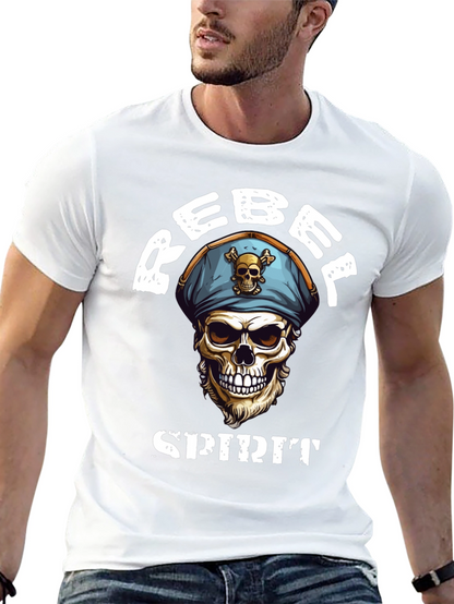 Rebel Spirit Skull Graphic Tee - Black