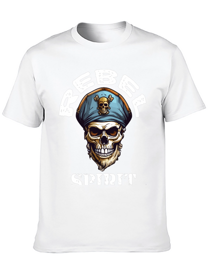 Rebel Spirit Skull Graphic Tee - Black