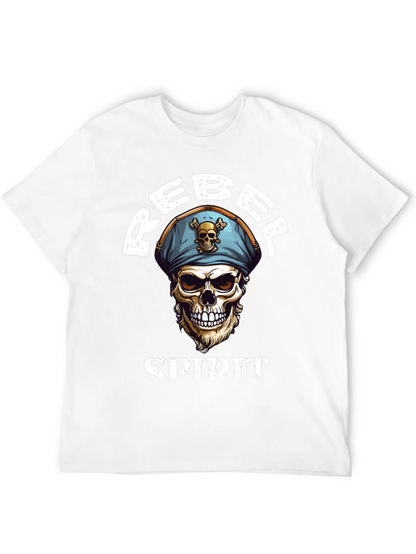 Rebel Spirit Skull Graphic Tee - Black