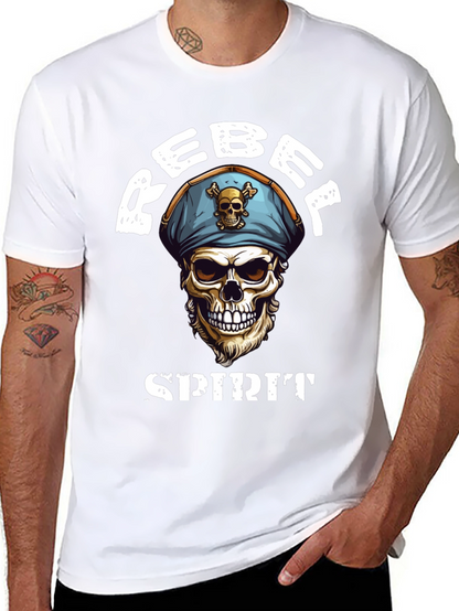 Rebel Spirit Skull Graphic Tee - Black