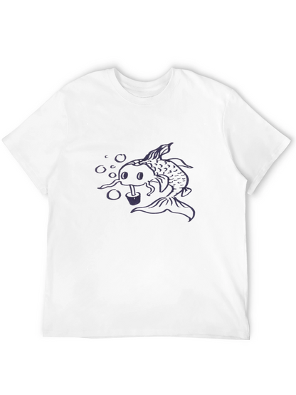 Koi Fish Bubble Tea Graphic Tee - Black