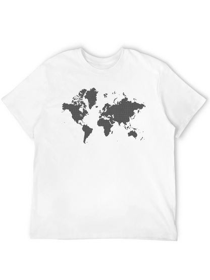 World Map Graphic Tee - Black Cotton T-Shirt