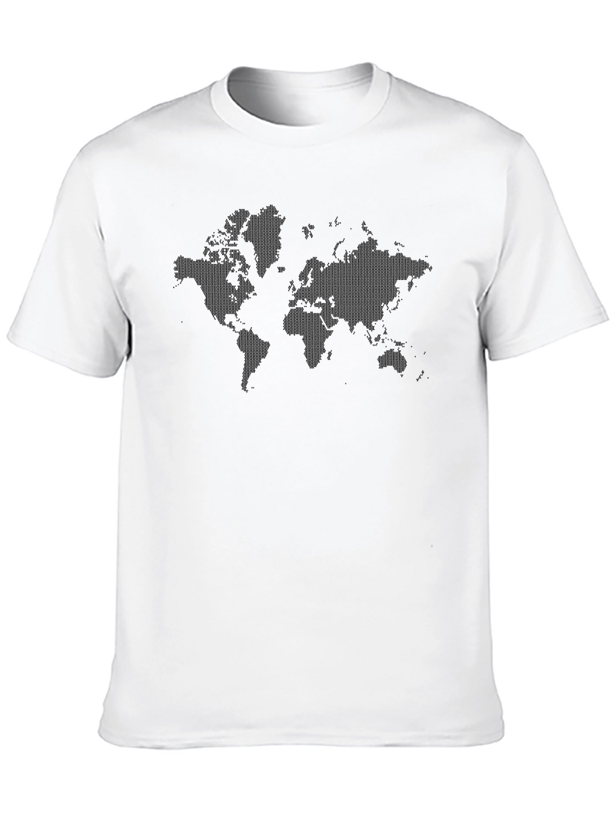 World Map Graphic Tee - Black Cotton T-Shirt