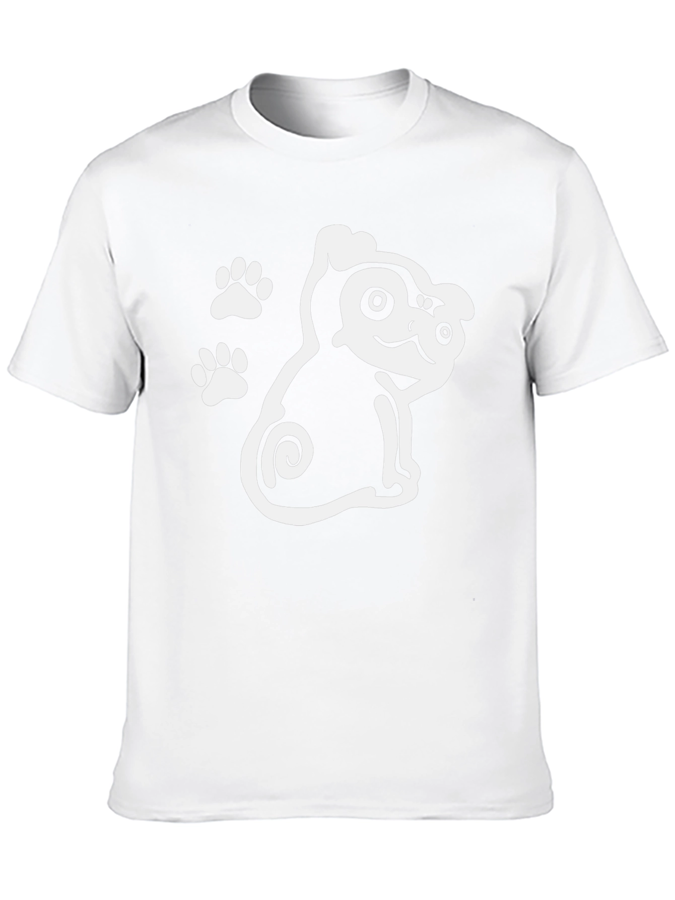 Cute Dog Graphic Print Black T-Shirt