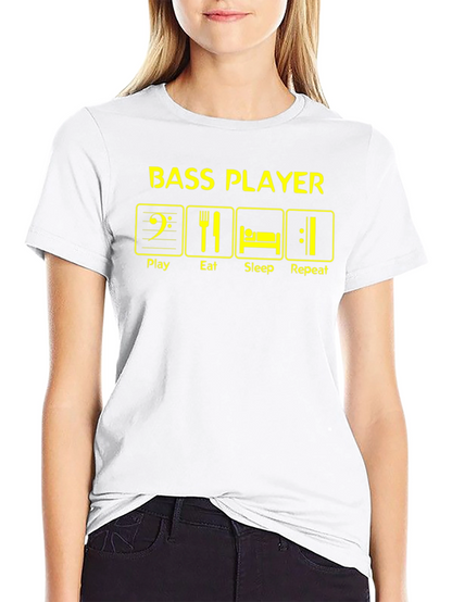 Bass Player Play Eat Sleep Repeat Graphic T-Shirt