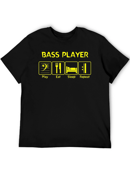 Bass Player Play Eat Sleep Repeat Graphic T-Shirt