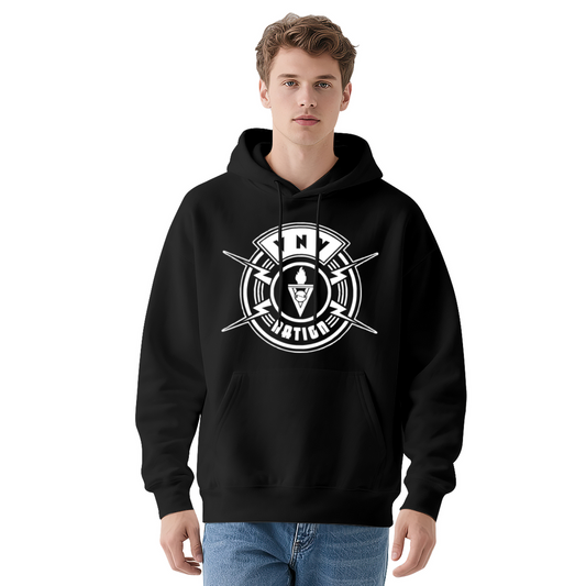 YNY NATION Retro Emblem Graphic Men Hoodie, Soft Daily Comfort