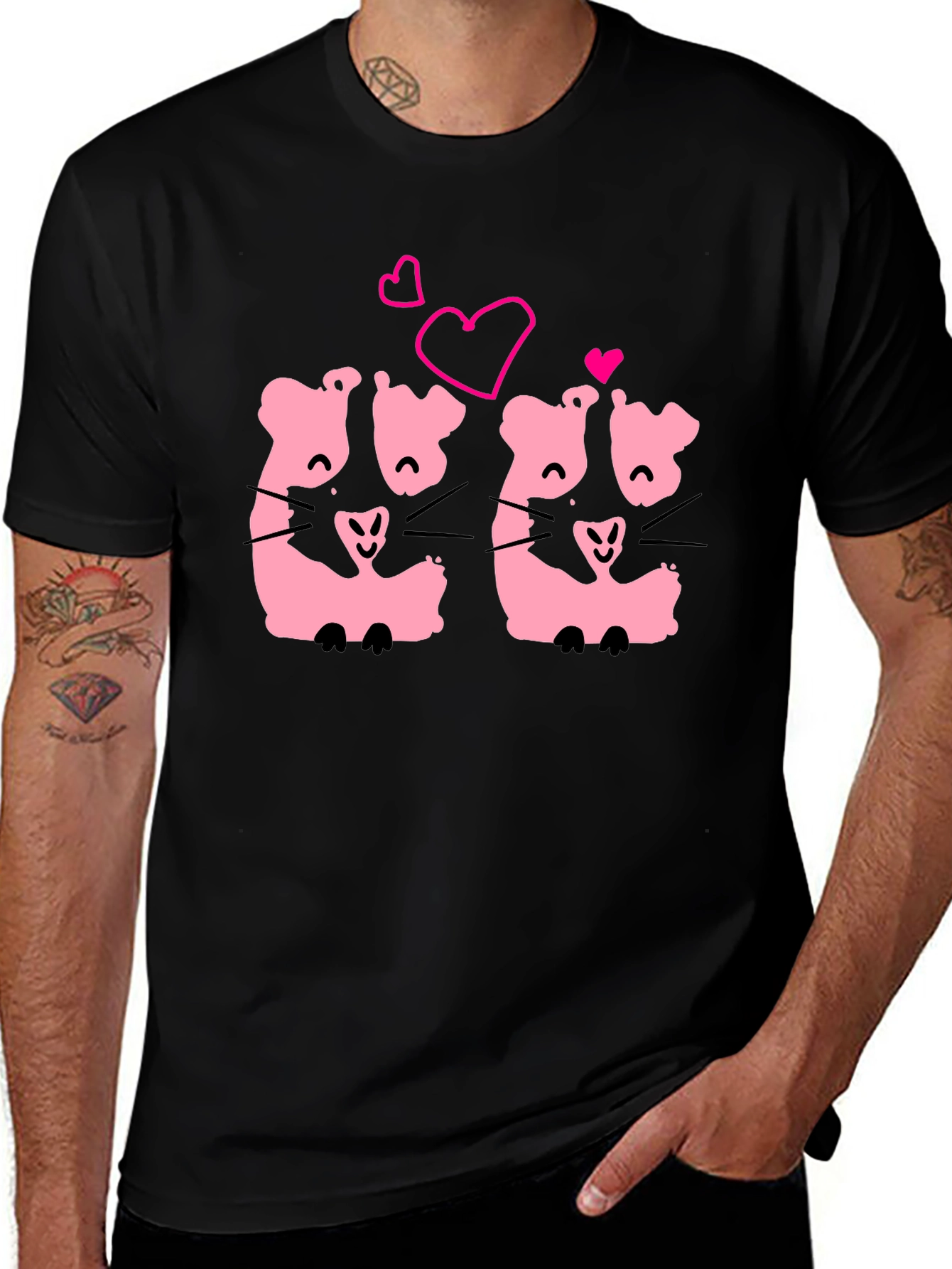 Cute Kawaii Hamsters Love T-Shirt