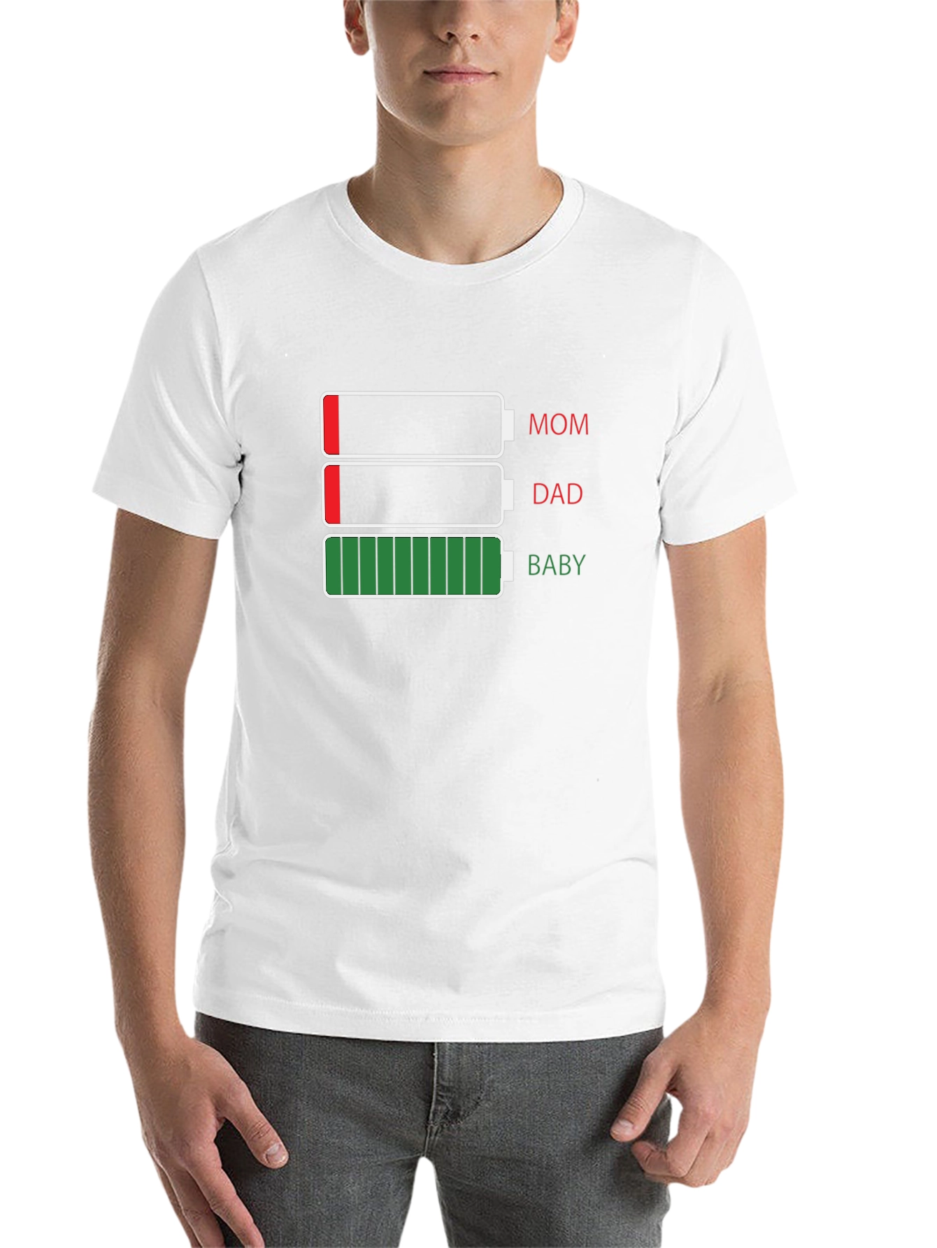 Funny Mom Dad Baby Battery T-Shirt