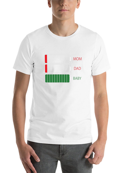Funny Mom Dad Baby Battery T-Shirt