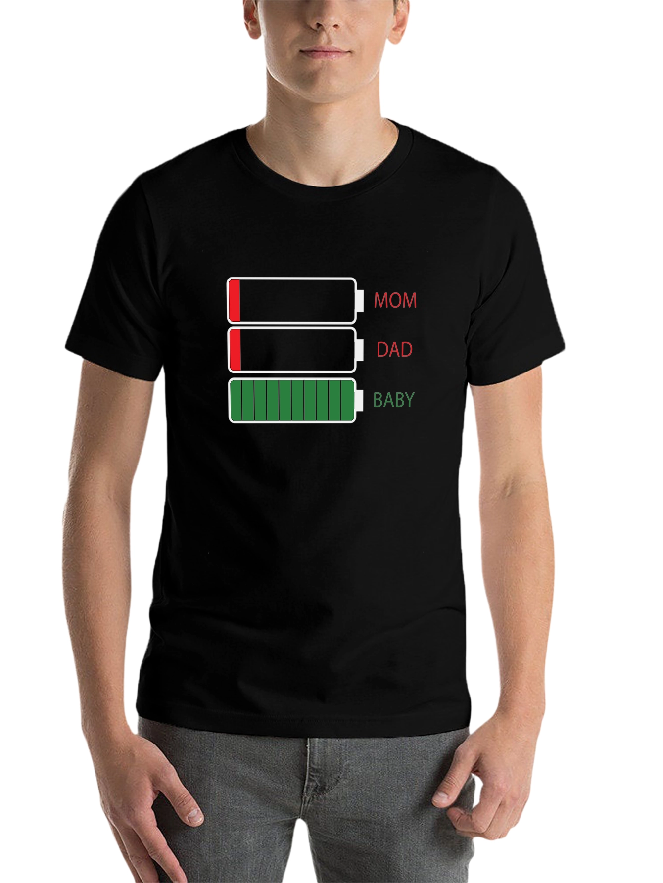 Funny Mom Dad Baby Battery T-Shirt