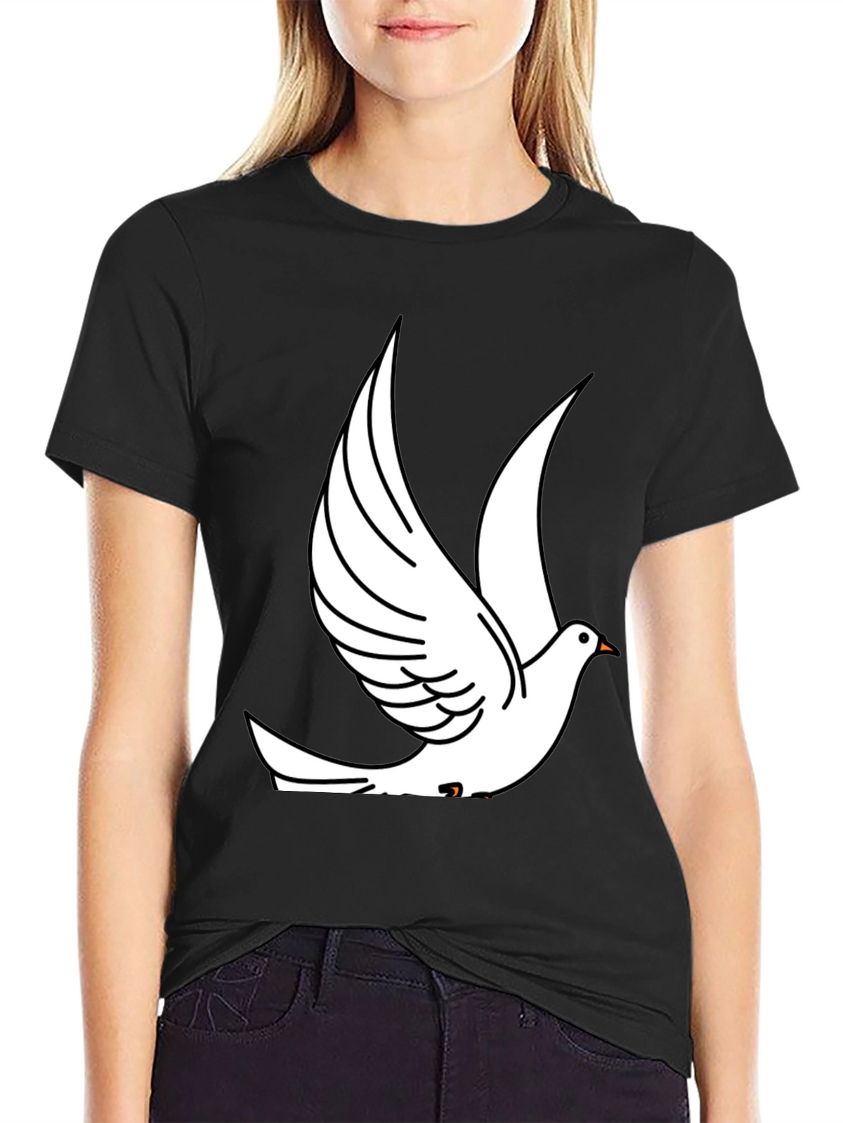 Dove Graphic Print Black T-Shirt