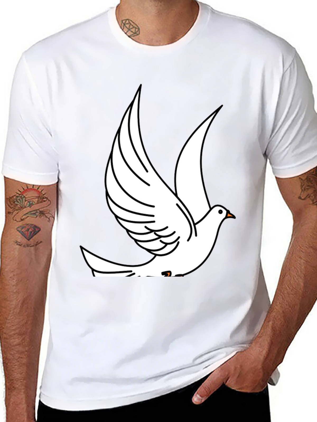 Dove Graphic Print Black T-Shirt