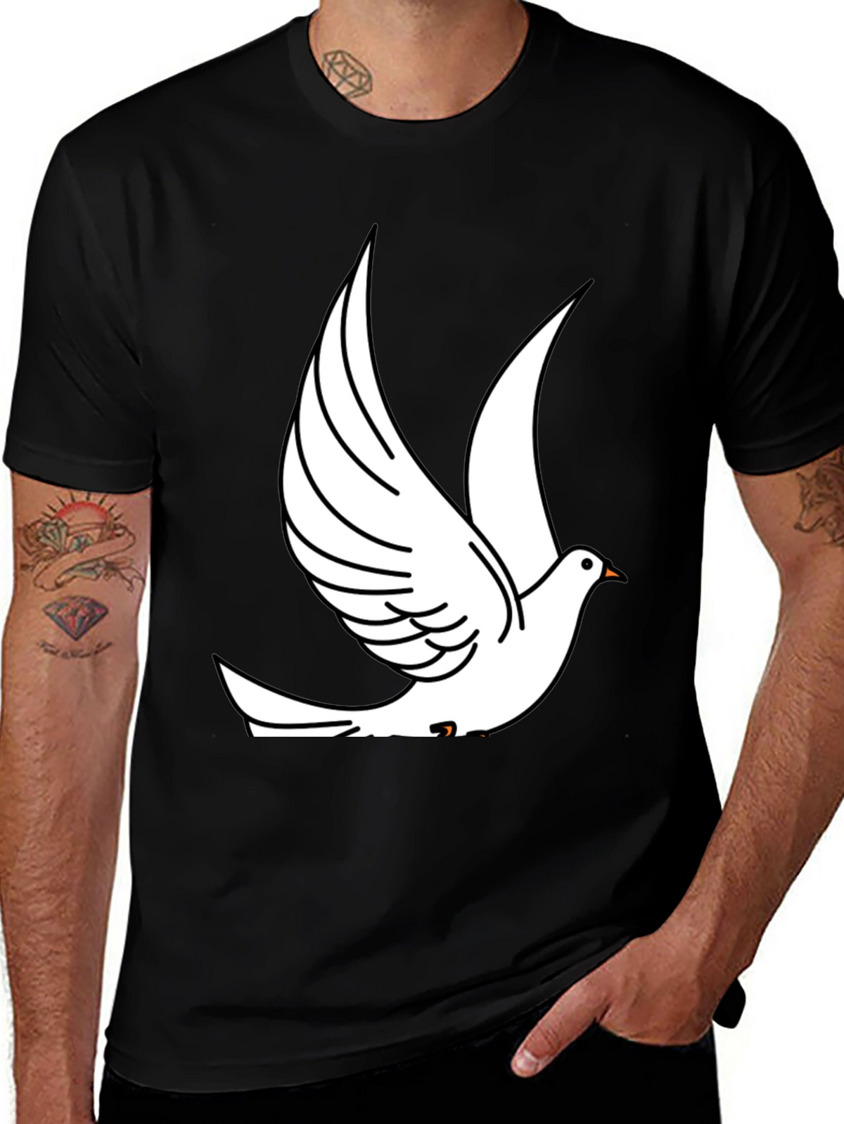 Dove Graphic Print Black T-Shirt
