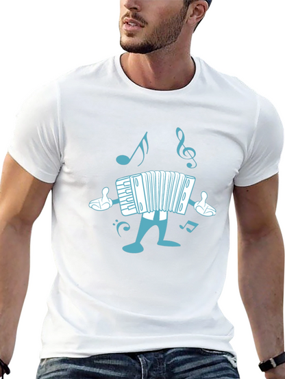 Accordion Cartoon Black T-Shirt