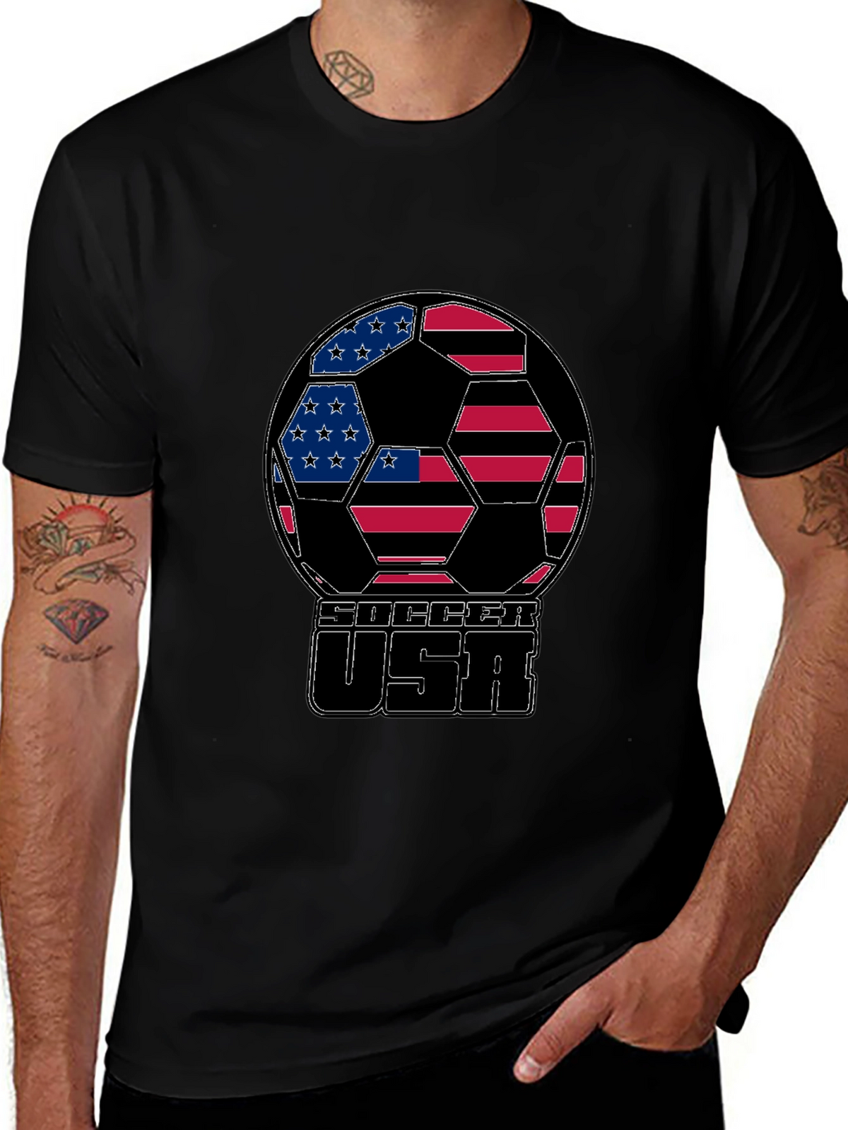 USA Soccer Ball Graphic T-Shirt