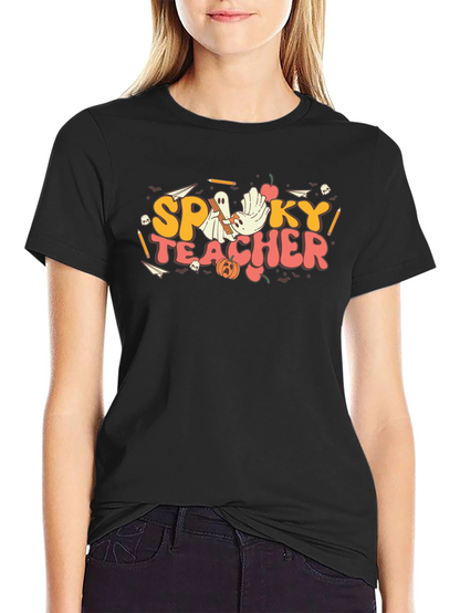 Spooky Teacher Graphic T-Shirt - Halloween Style