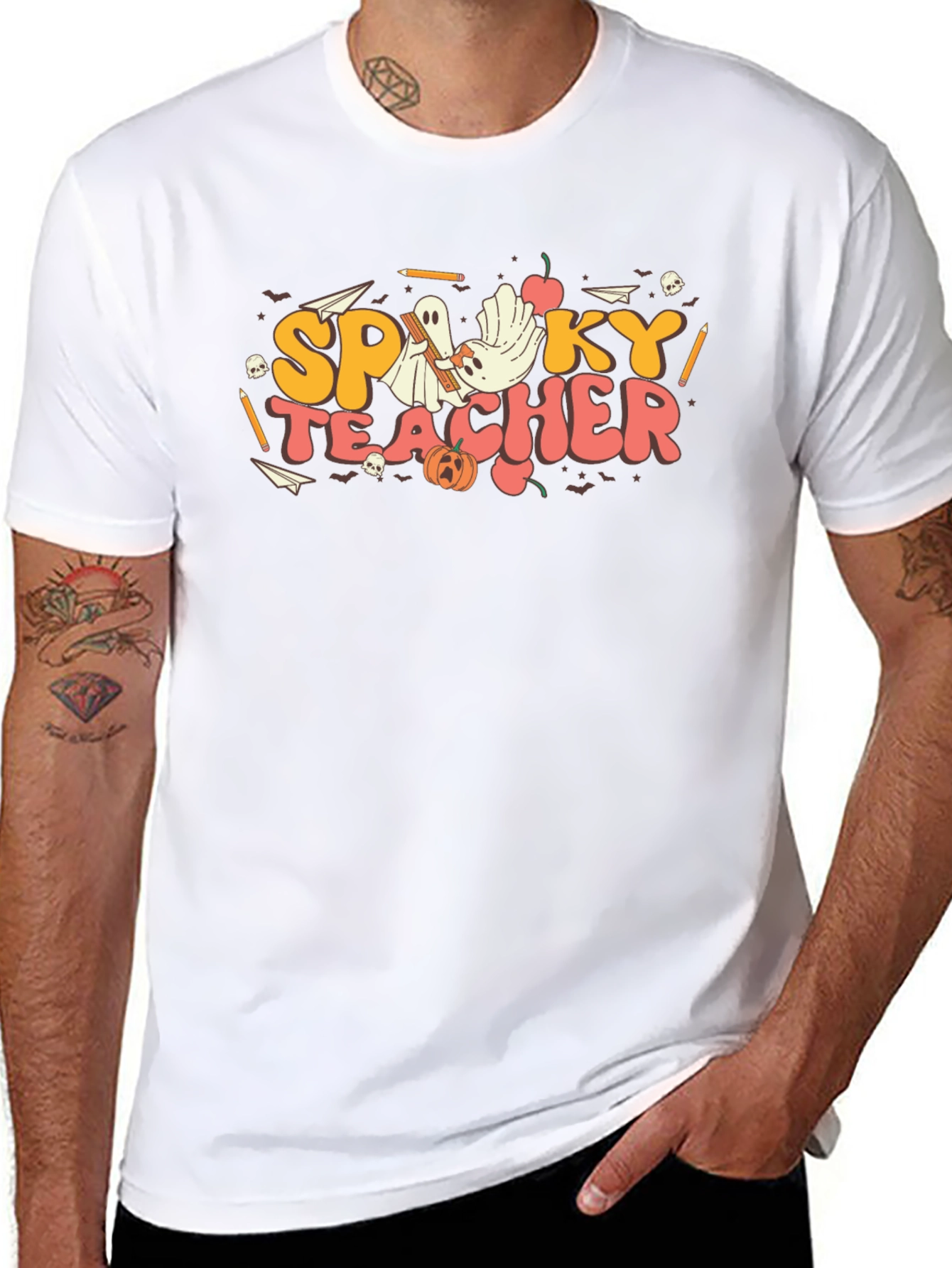 Spooky Teacher Graphic T-Shirt - Halloween Style