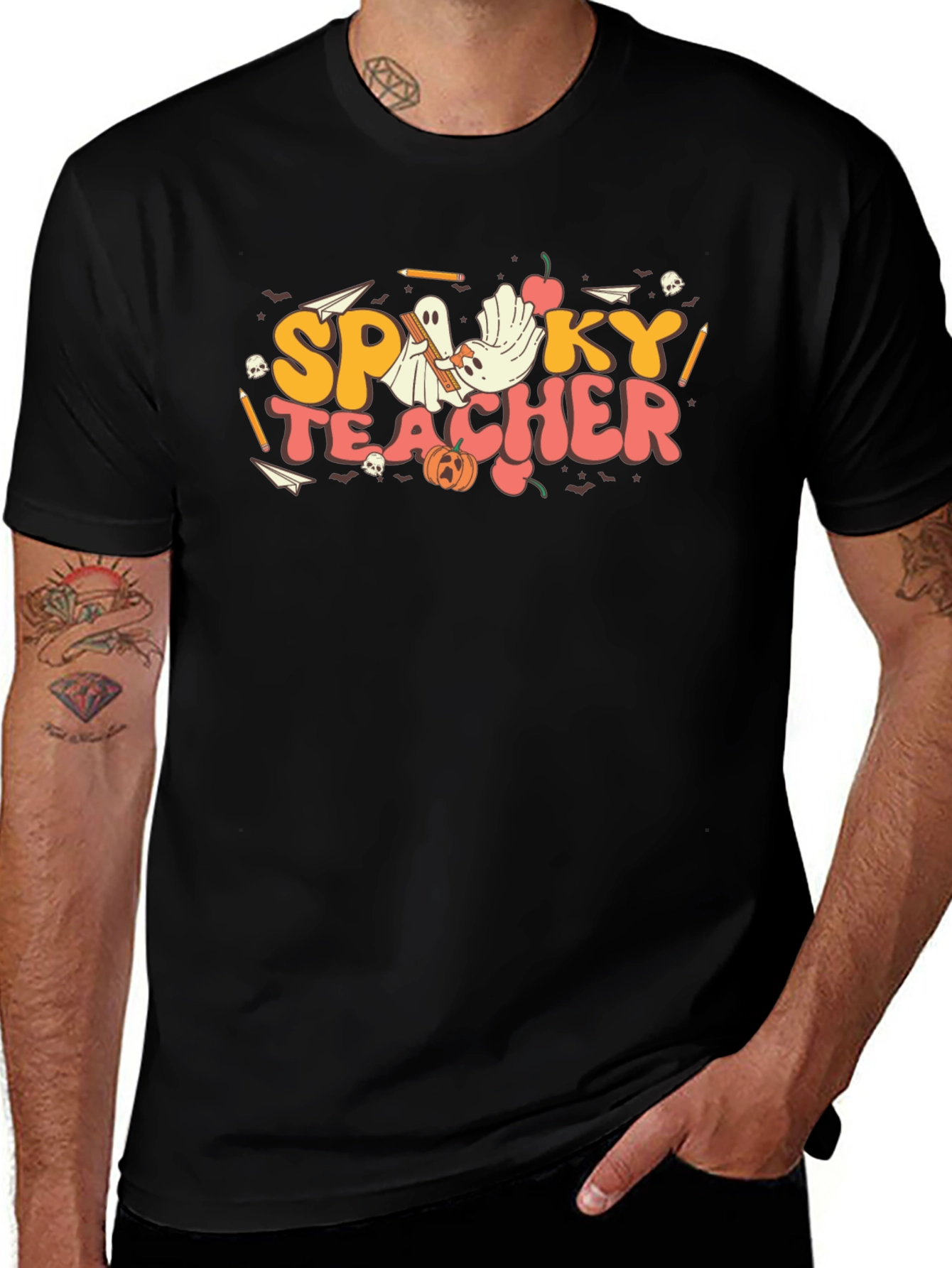 Spooky Teacher Graphic T-Shirt - Halloween Style