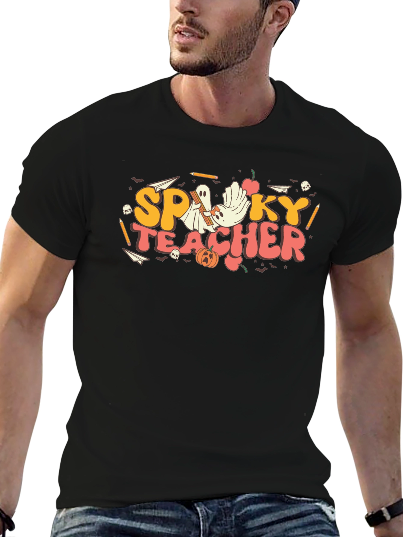 Spooky Teacher Graphic T-Shirt - Halloween Style