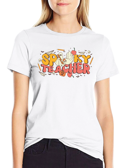 Spooky Teacher Graphic T-Shirt - Halloween Style