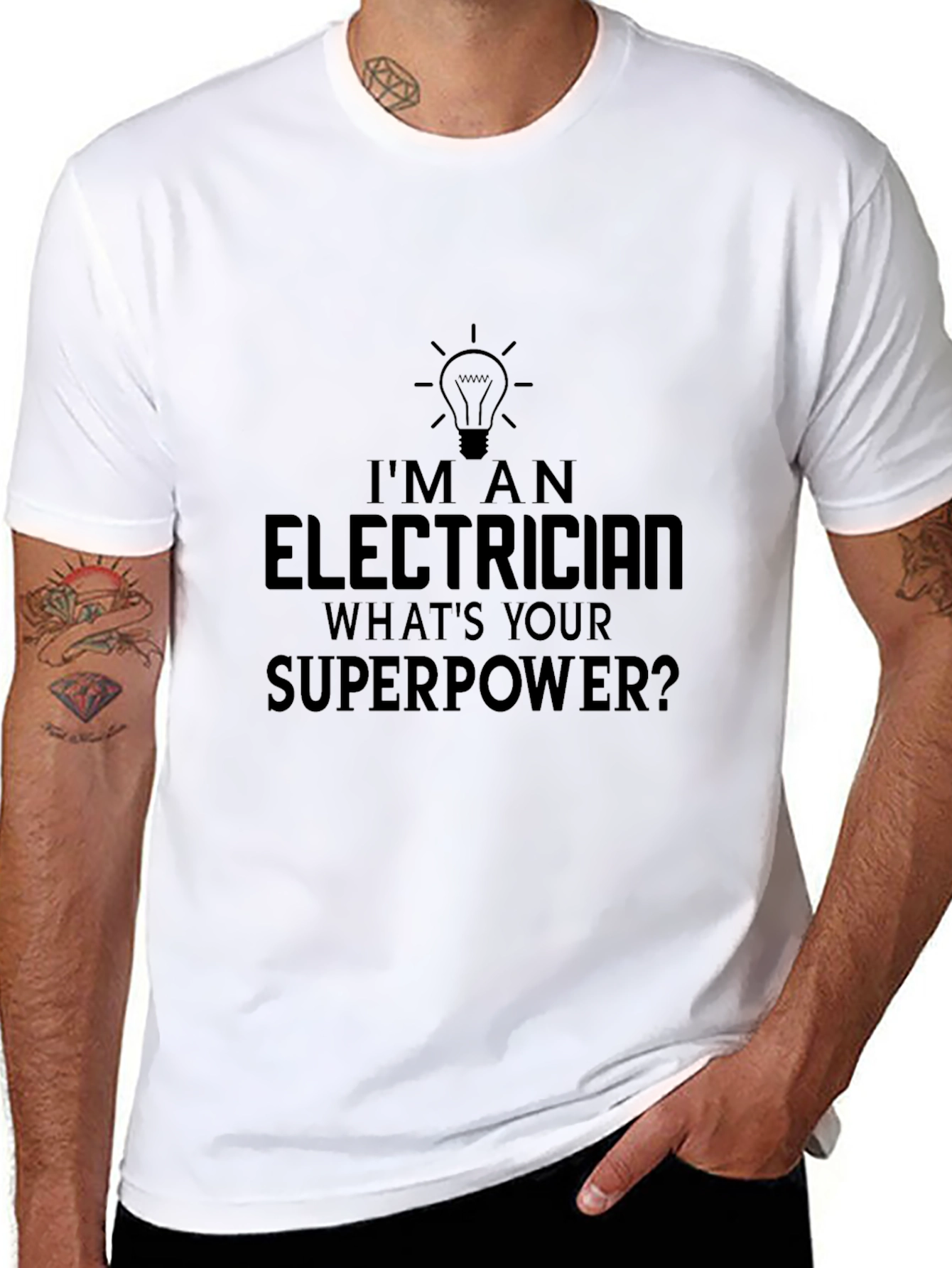 Electrician Superpower T-Shirt Funny Gift Idea